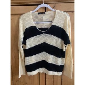 Forever 21 Cream and Black Sweater